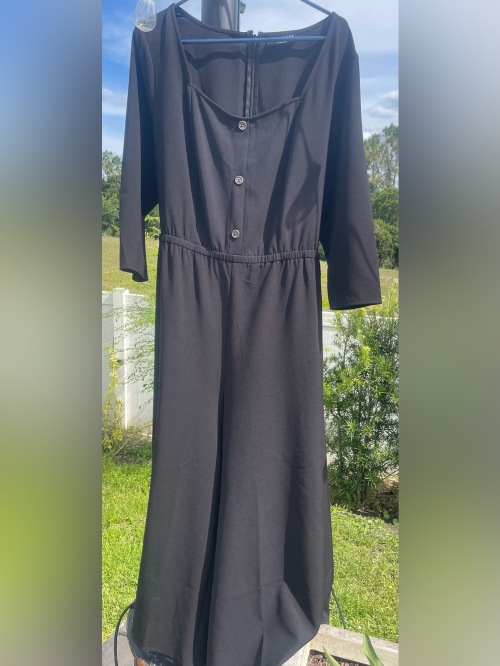 Lane Bryant Black Button-Front Jumpsuit